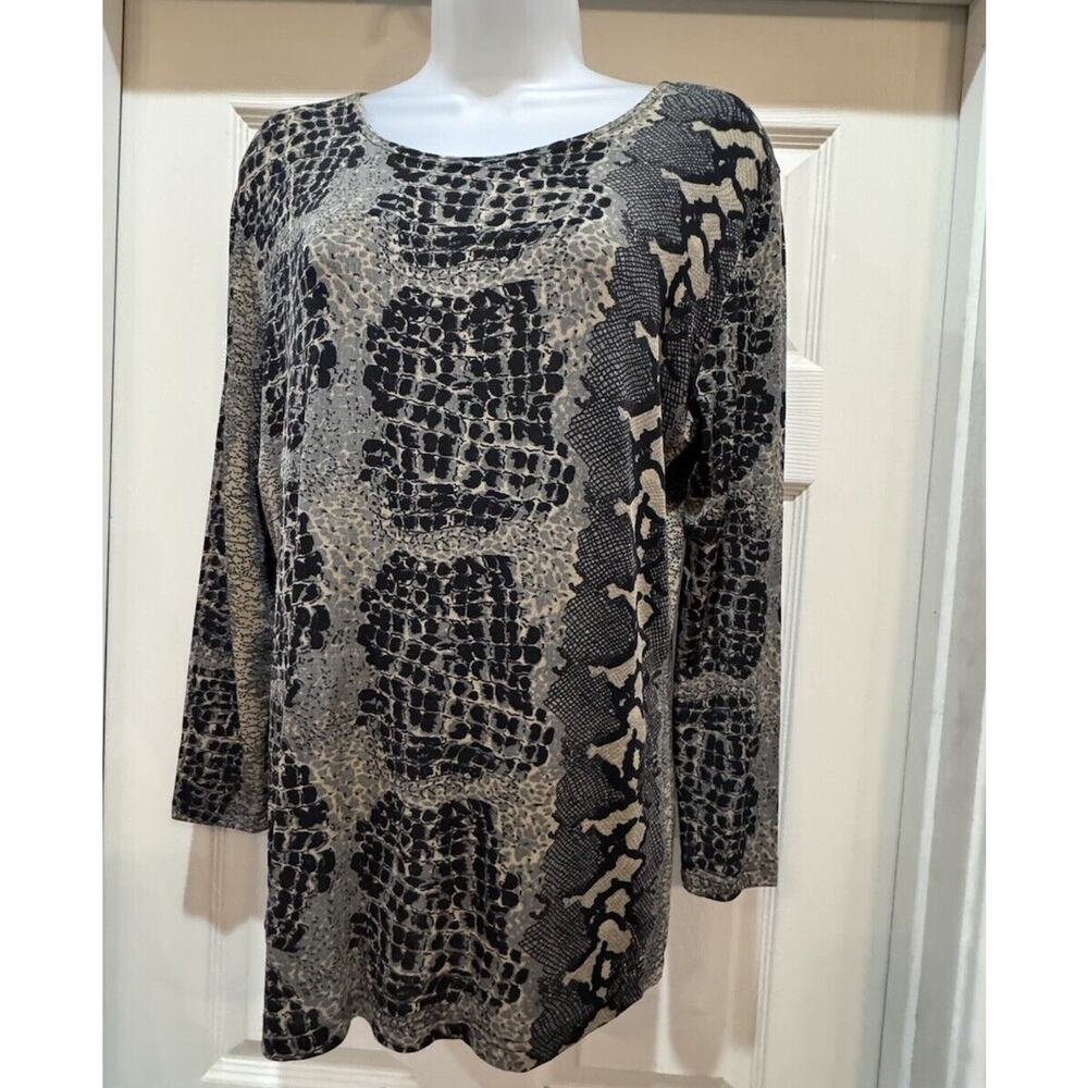 Western Connection Sz S Snake Skin Masterpiece Boho Hippie Wearable Art Blouse